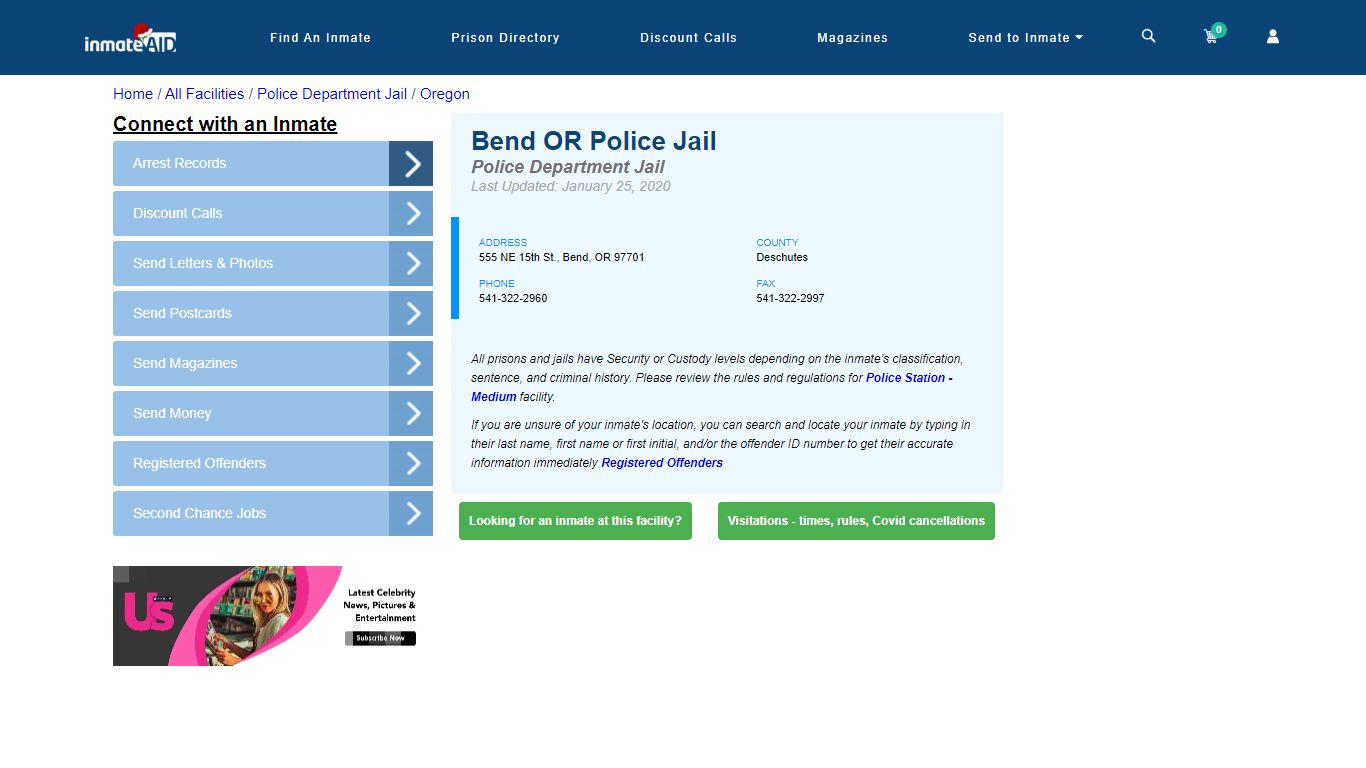 Bend OR Police Jail & Inmate Search - Bend, OR